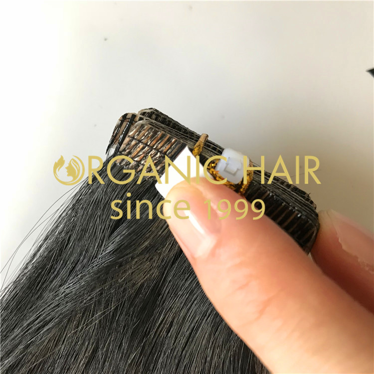 Black color invisible tape in hair extensions H59